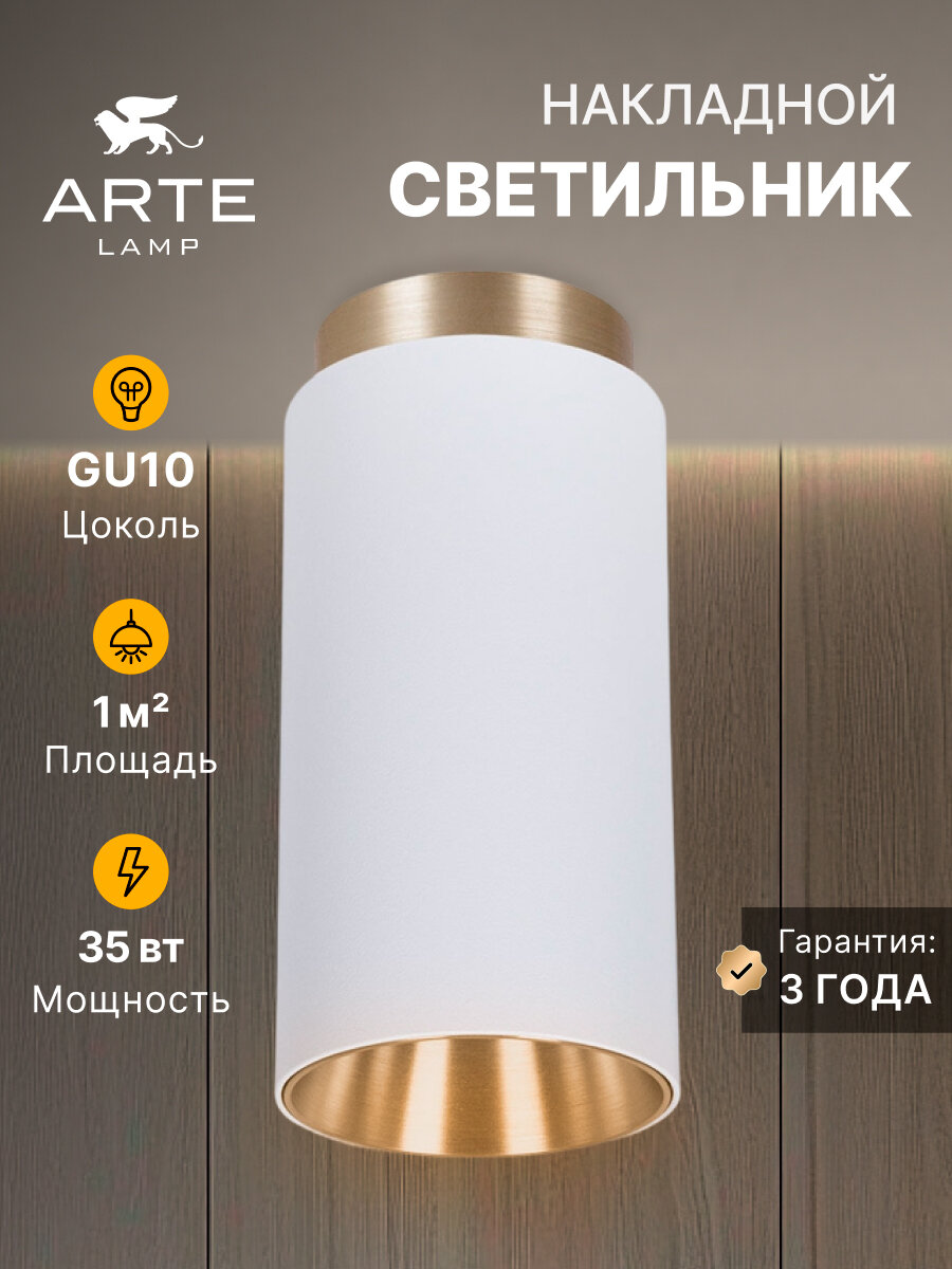 Точечный накладной светильник Arte Lamp CONE A5361PL-1WH GU10 белый