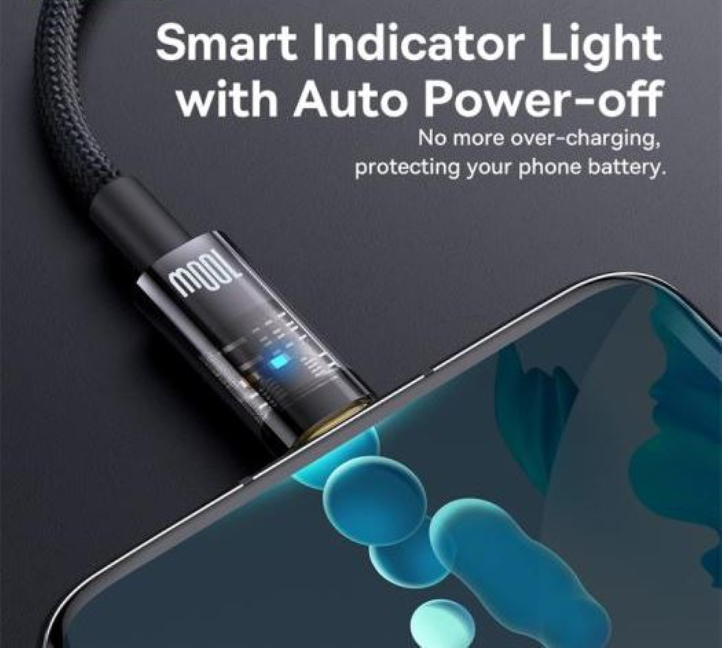 USB кабель BASEUS CASX000201 100W Display, USB-A на USB-C, быстрая зарядка, 1м — фото 1