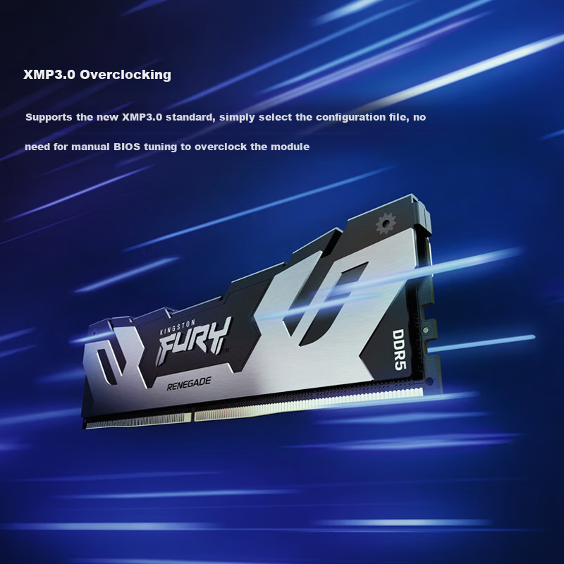 Kingston FURY 32GB (16G×2) Kit DDR5 6400 Desktop Memory Module Renegade Series Hacker Godstrip