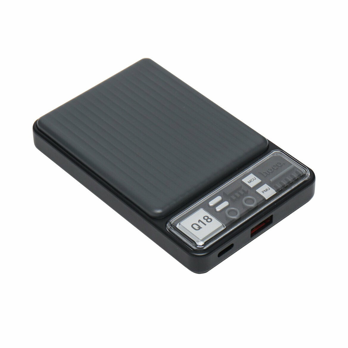 Внешний аккумулятор Hoco Q18, беспроводная зарядка MagSafe, черный, 10000 mAh — фото 1
