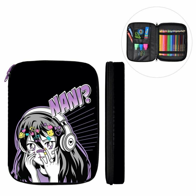 Пенал -органайзер школьный манга 16.5х23.5х3см полиэстер молния/61346