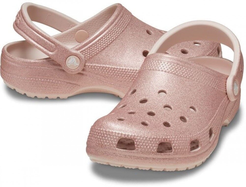 Сабо Crocs Classic Glitter Clog, размер M5W7 US, розовый — фото 1