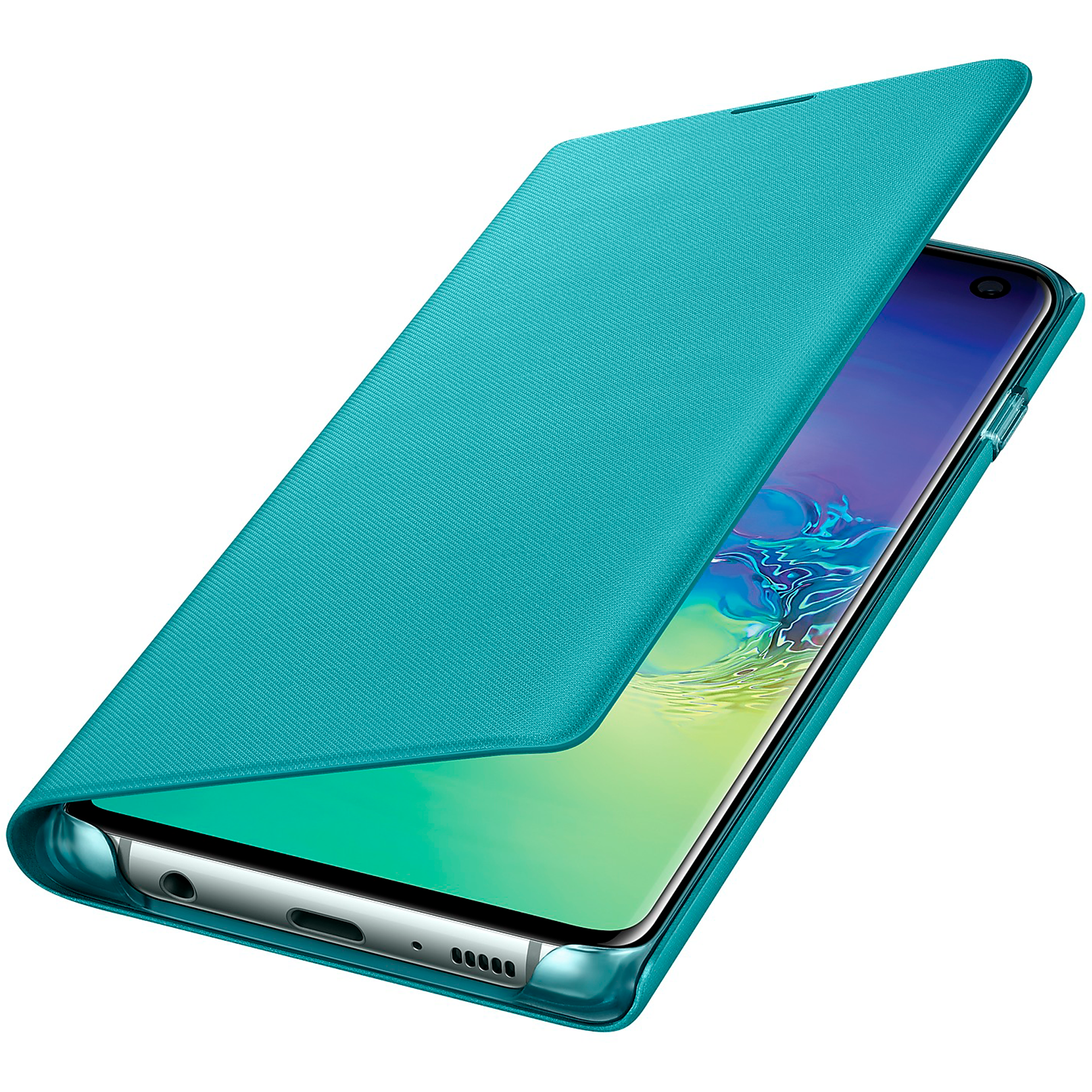 Чехол (флип-кейс) SAMSUNG LED View Cover, для Samsung Galaxy S10, зеленый [ef-ng973pgegru] - фото №4