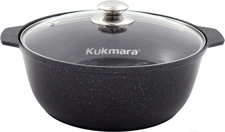 Жаровня жмт528а, а/пр литая, 5,0л стекл/кр тёмный мрамор