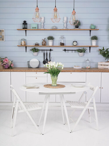 Изображение товара Стол Элип конус кухонный обеденный круглый раздвижной, белый шагрень, 85х85/120х75 см.