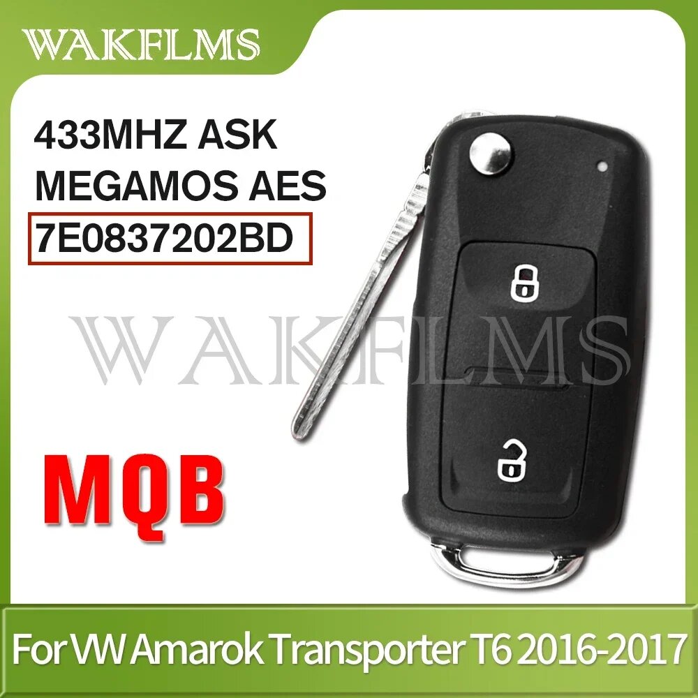MQB ID88 Чип 7E 0837202 BD 7E0 837 202 BD удаленный ключ от машины 433 МГц для VW Amarok Transporter T6 2016 2017, For 2018 2019 2020