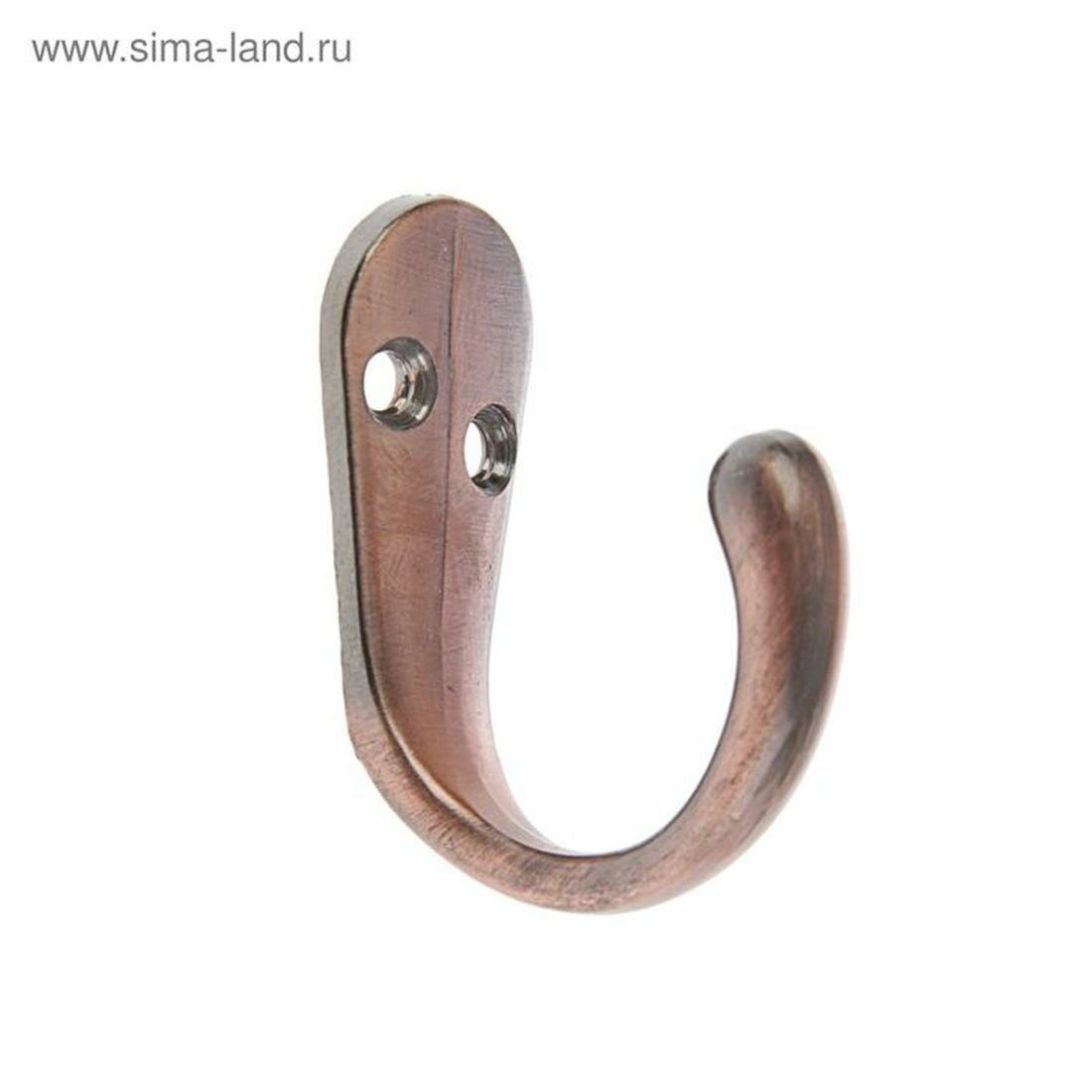Крючок мебельный тундра TKO008, однорожковый, цвет медь, 8 шт TMP