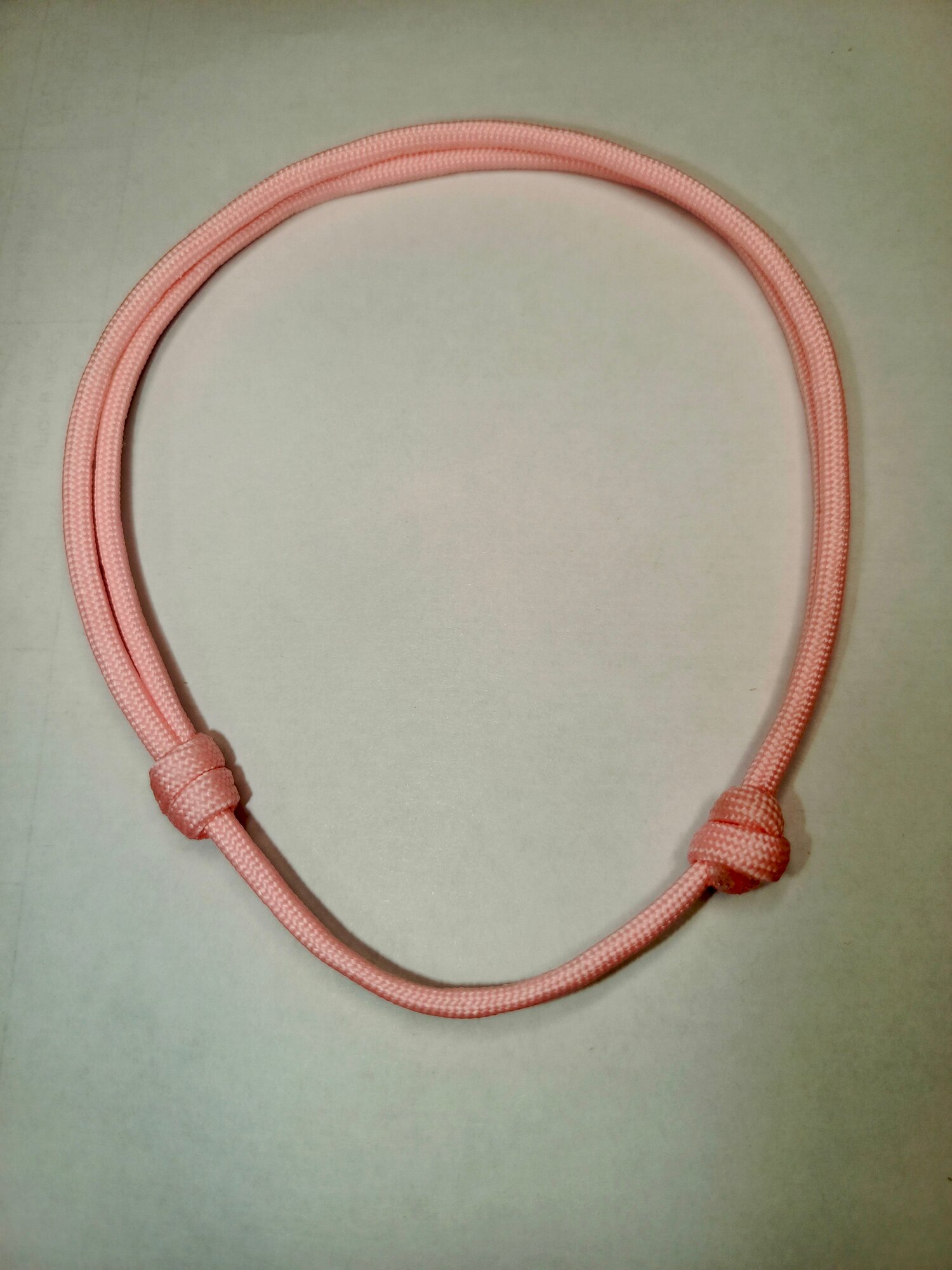 Шнурок для адресника, светло-розовый, размер S - 20-40 см, светонакопительный