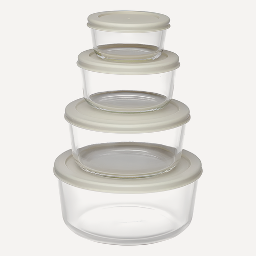 Изображение товара Набор контейнеров для запекания и хранения круглые Smart Solutions, с крышками, серые, 4 шт.