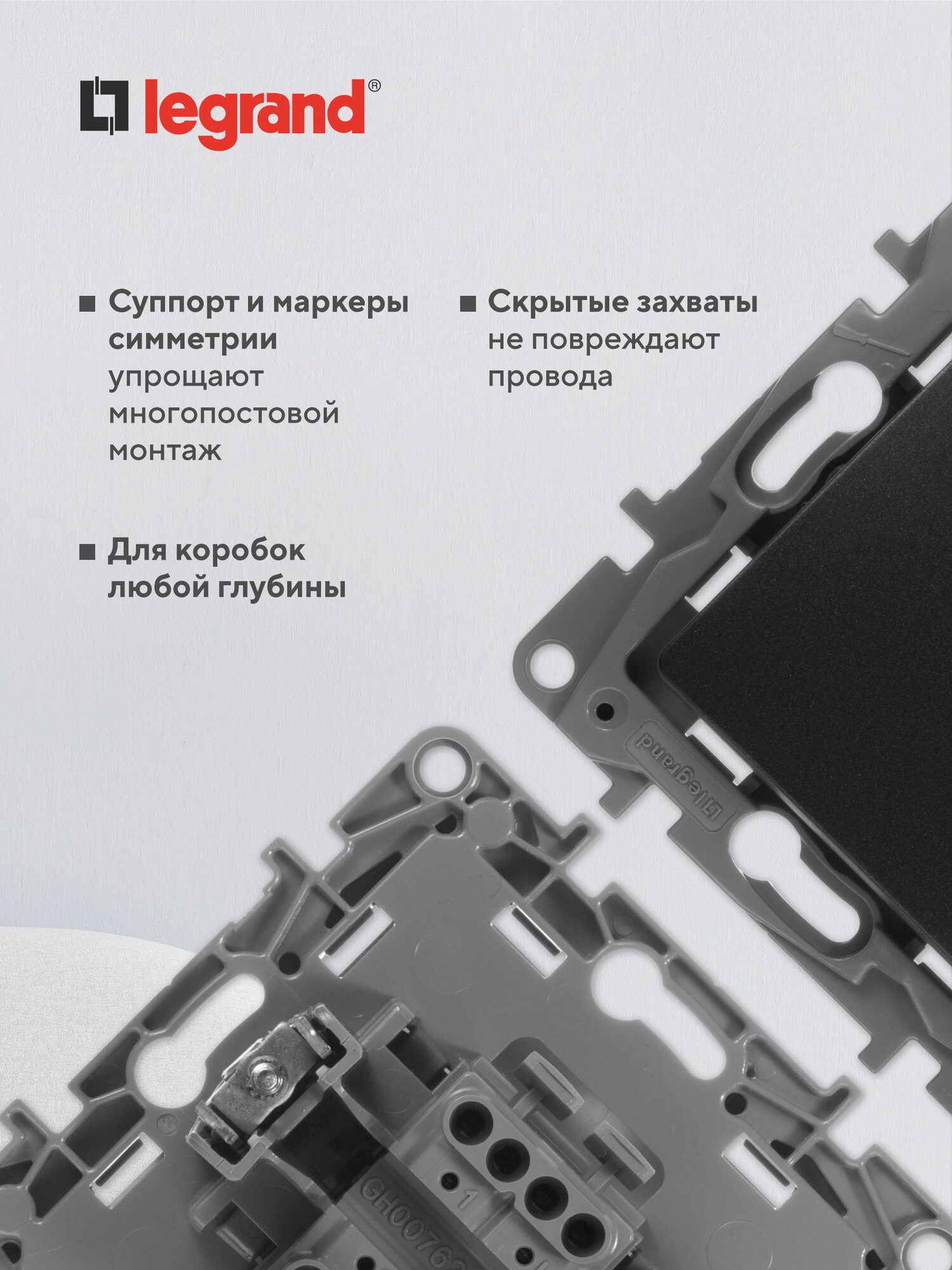 Выключатель Legrand Etika, 10 А, IP20, одноклавишный механизм, скрытая установка, антрацит 672601 — фото 1