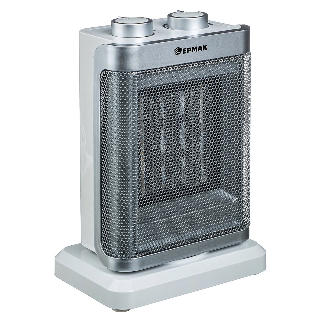 Тепловентилятор керамический с защитой от перегрева 2 режима 810/1500Вт белый/серебристый