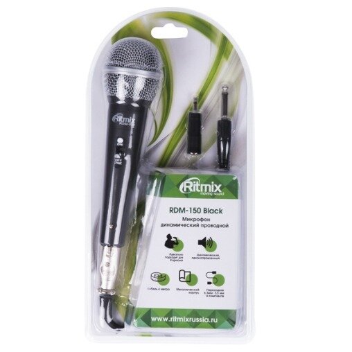 Вокальный микрофон (динамический) Ritmix RDM-150 Black — фото 1