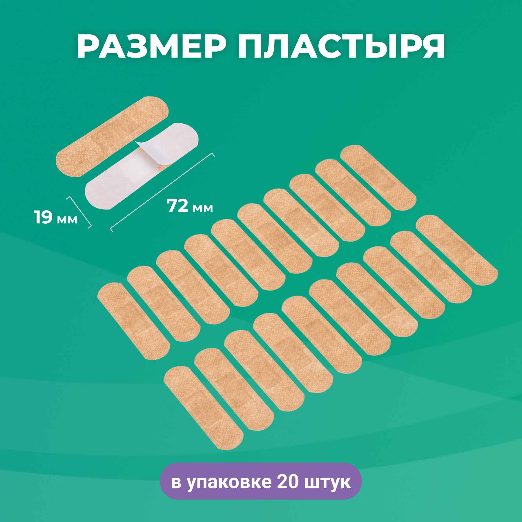 Пластырь Для Ингаляций Пластыри бактерицидные Стандартные на нетканой основе, 20 шт.