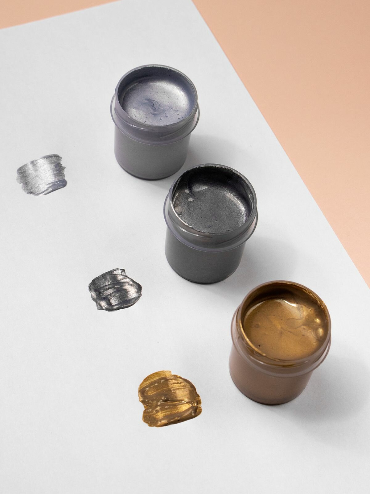 Набор акриловых красок хоббилаб "Металлик", для декора, 6 цветов, металлик — фото 1