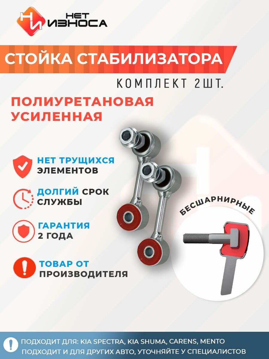 Стойки стабилизатора усиленные полиуретановые NL209 (комплект 2 шт) KIA SPECTRA, KIA SHUMA, CARENS, MENTO