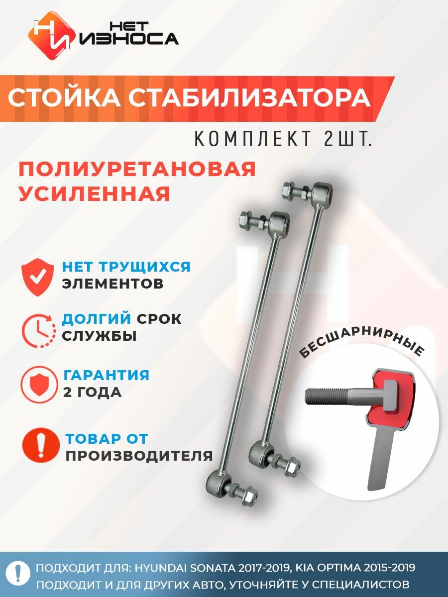 Стойки стабилизатора полиуретановые усиленные NL335 (левая и правая) Hyundai Sonata 2017-2019, Kia Optima 2015-2019