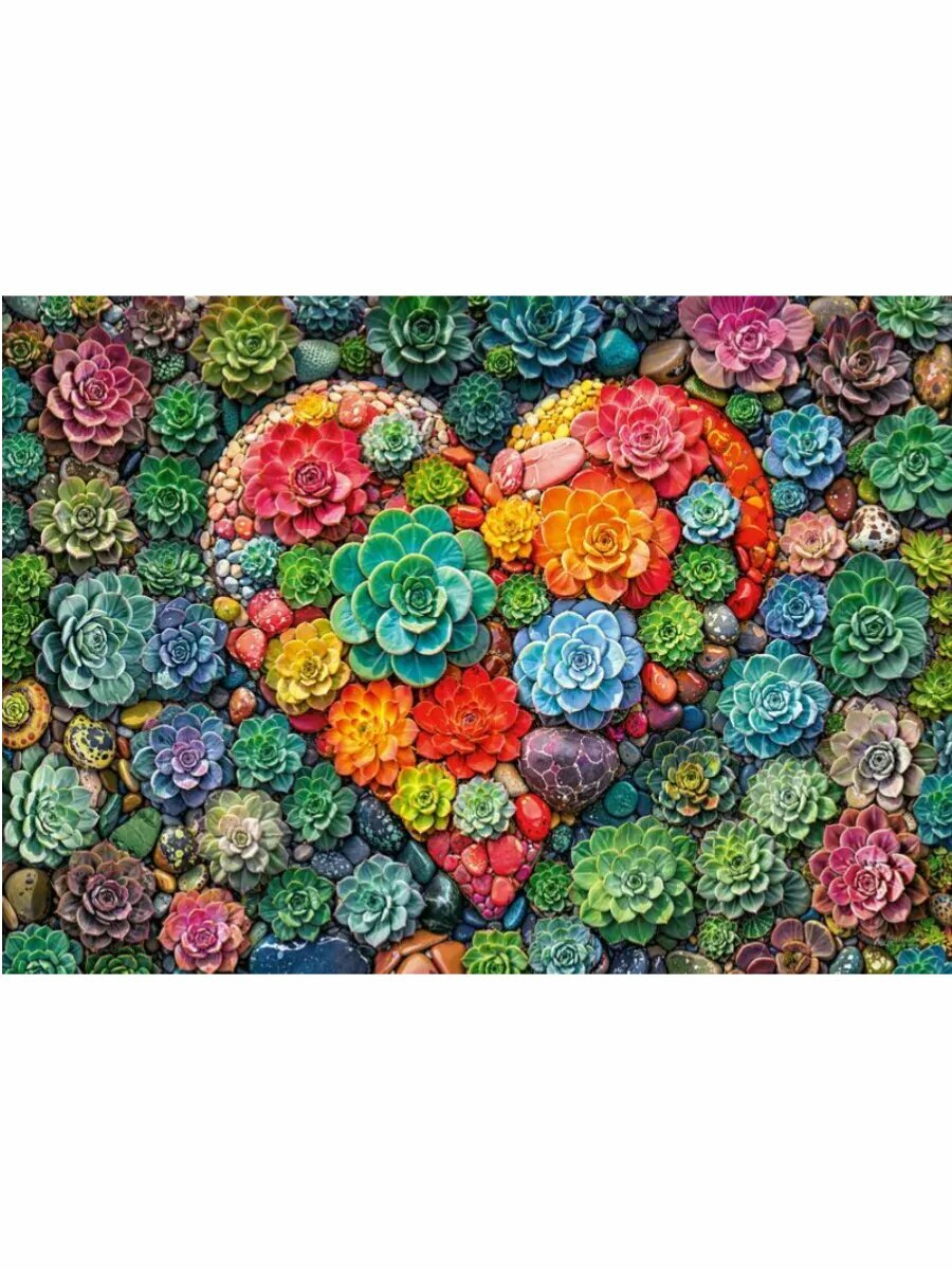 Пазл для взрослых 1000 элементов Цветочное сердце — фото 1