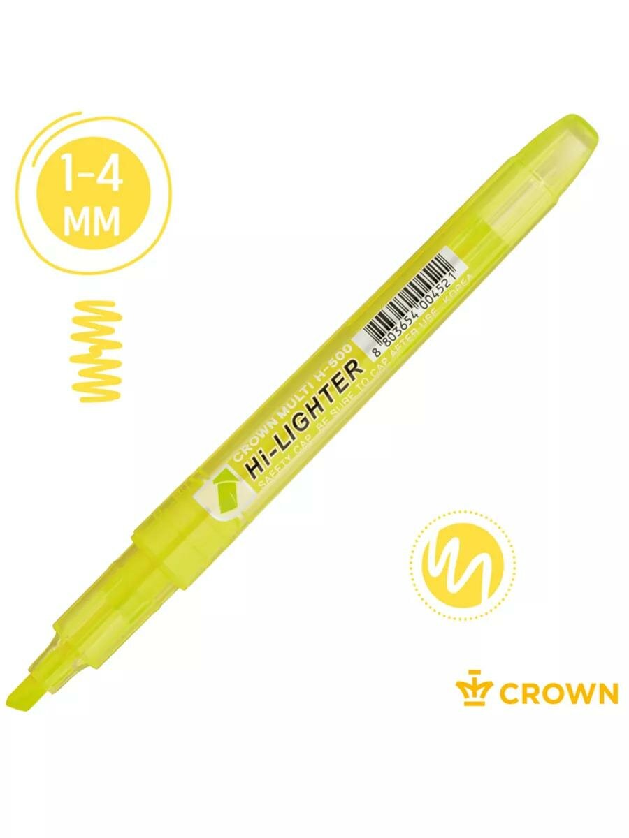 Набор текстовыделителей Crown "Multi Hi-Lighter", светостойкие чернила, 1мм, 12шт — фото 1
