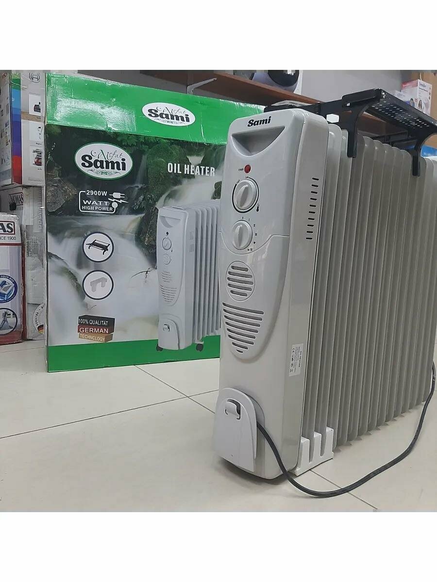 Масляный обогреватель SAMI, 15 секций, 1000-2900Вт, 45дБ, 1,5 л
