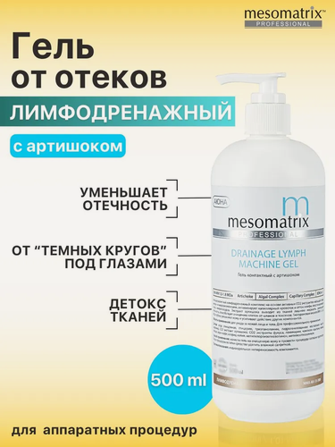 Изображение товара Аппаратный гель-проводник DRAINAGE LYMPH, от застойных явлений, Mesomatrix, 500 мл