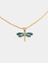 Ожерелье в виде стрекозы с голубыми крыльями