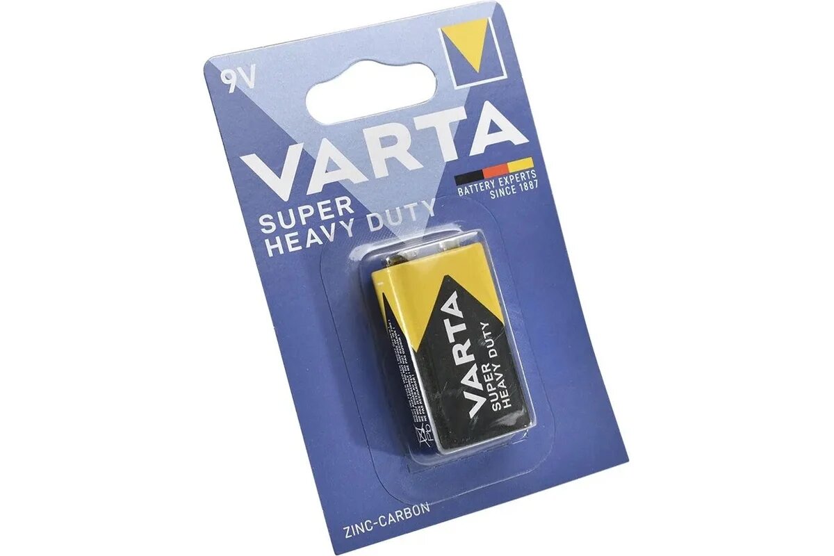 Батарейка VARTA Super heavy dutty 9V, 6F22 BL1 (1) шт. в блистере 2022101411 — фото 1