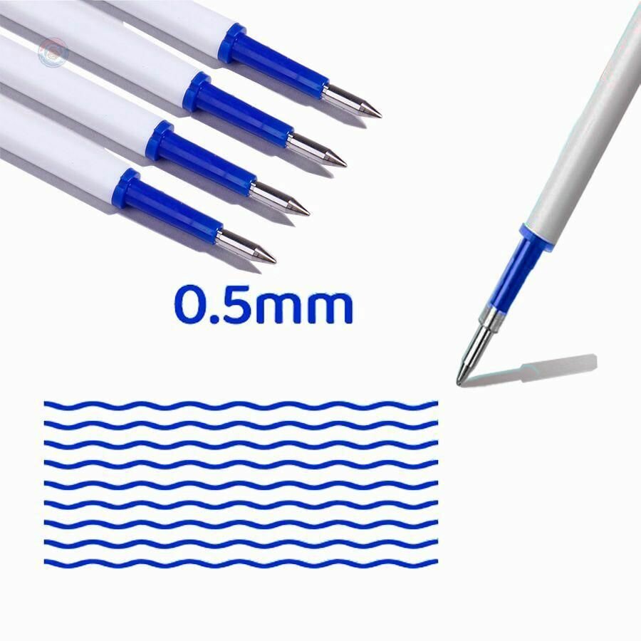 Картинки Стержни для ручки Xiaomi Deli с японскими гелевыми чернилами MiKuni, синий цвет, 0.5 мм удобные и мягкие картриджи для письма, учебы и работы