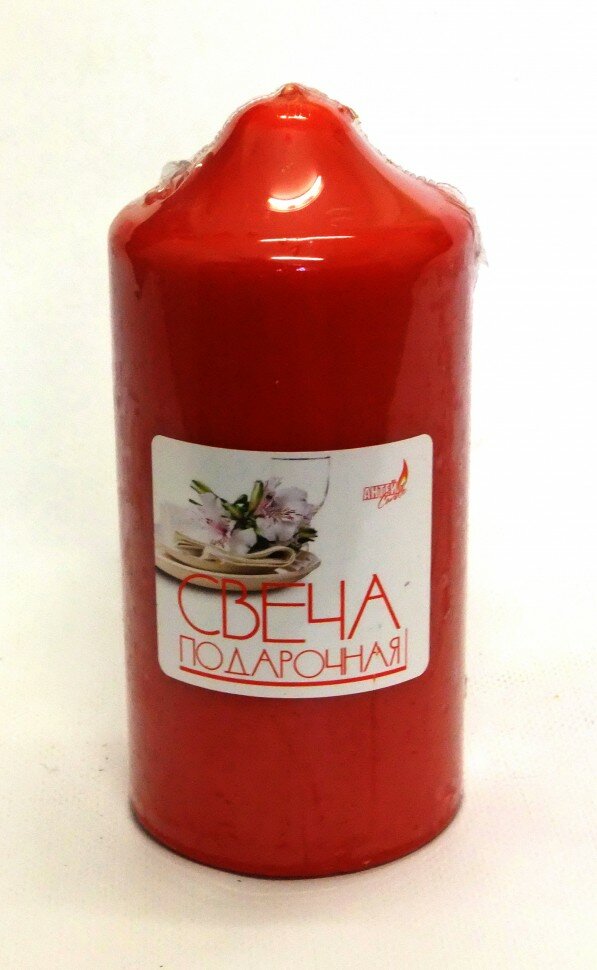 Свеча антей Candle  Бочонок   декор  парафиновая  красная  70 150 мм
