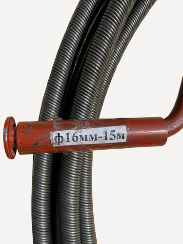 Изображение товара Трос сантехнический профессиональный валтрос (внутри сердечник) 16 мм 15 метров (с крючком)