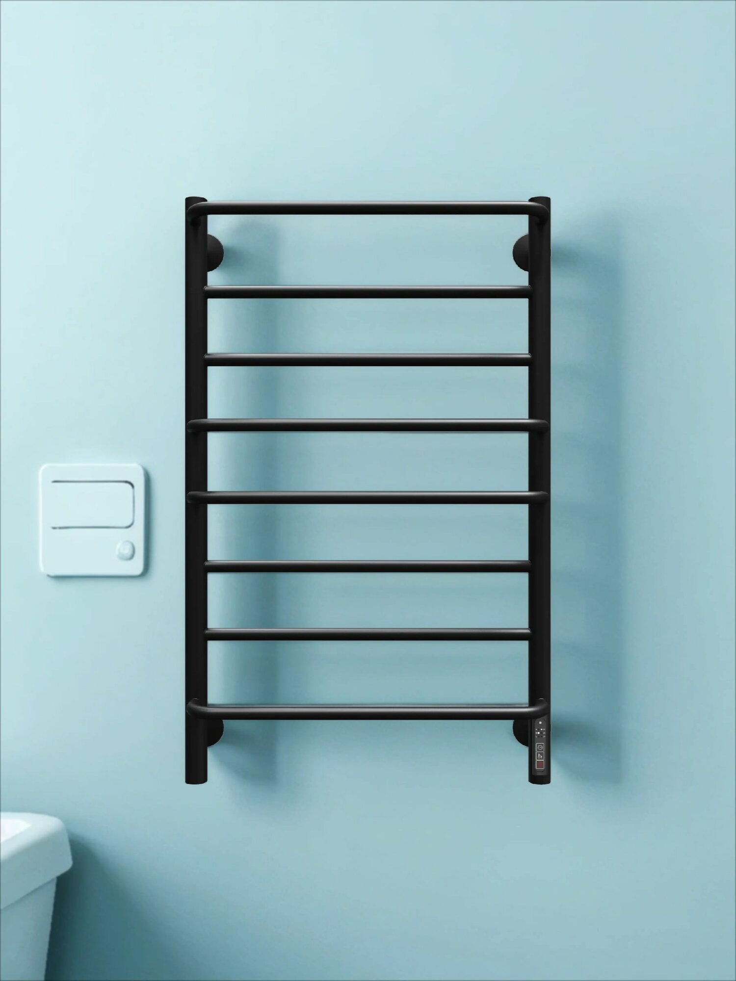 Полотенцесушитель электрический черный Альтаир П8 500х850 мм, правое подключение, гарантия 5 лет