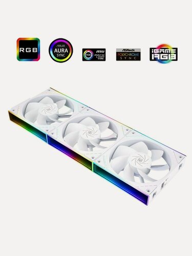 Изображение товара Комплект из 3 белых вентиляторов с эффектом бесконечности TL-M12QWX3