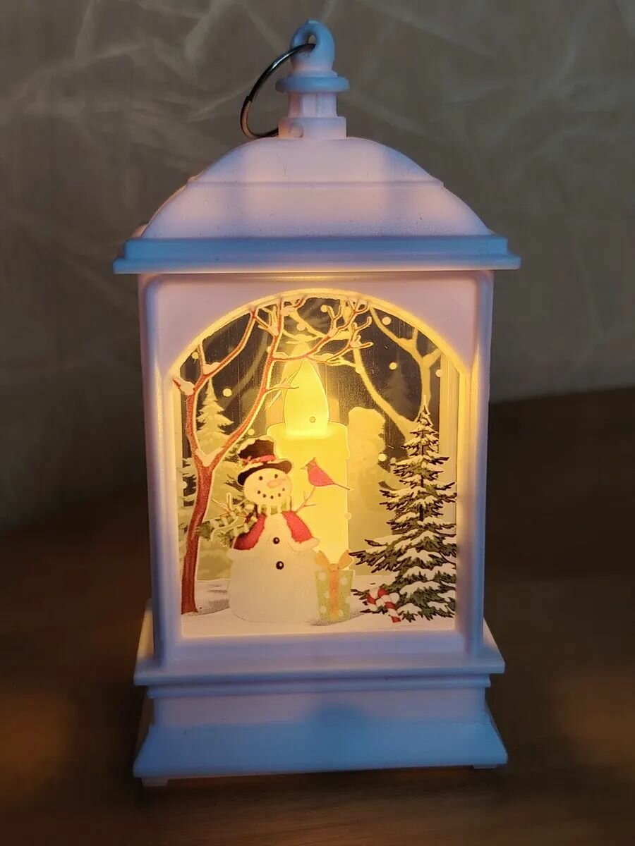 Фонарик новогодний маленький плоский