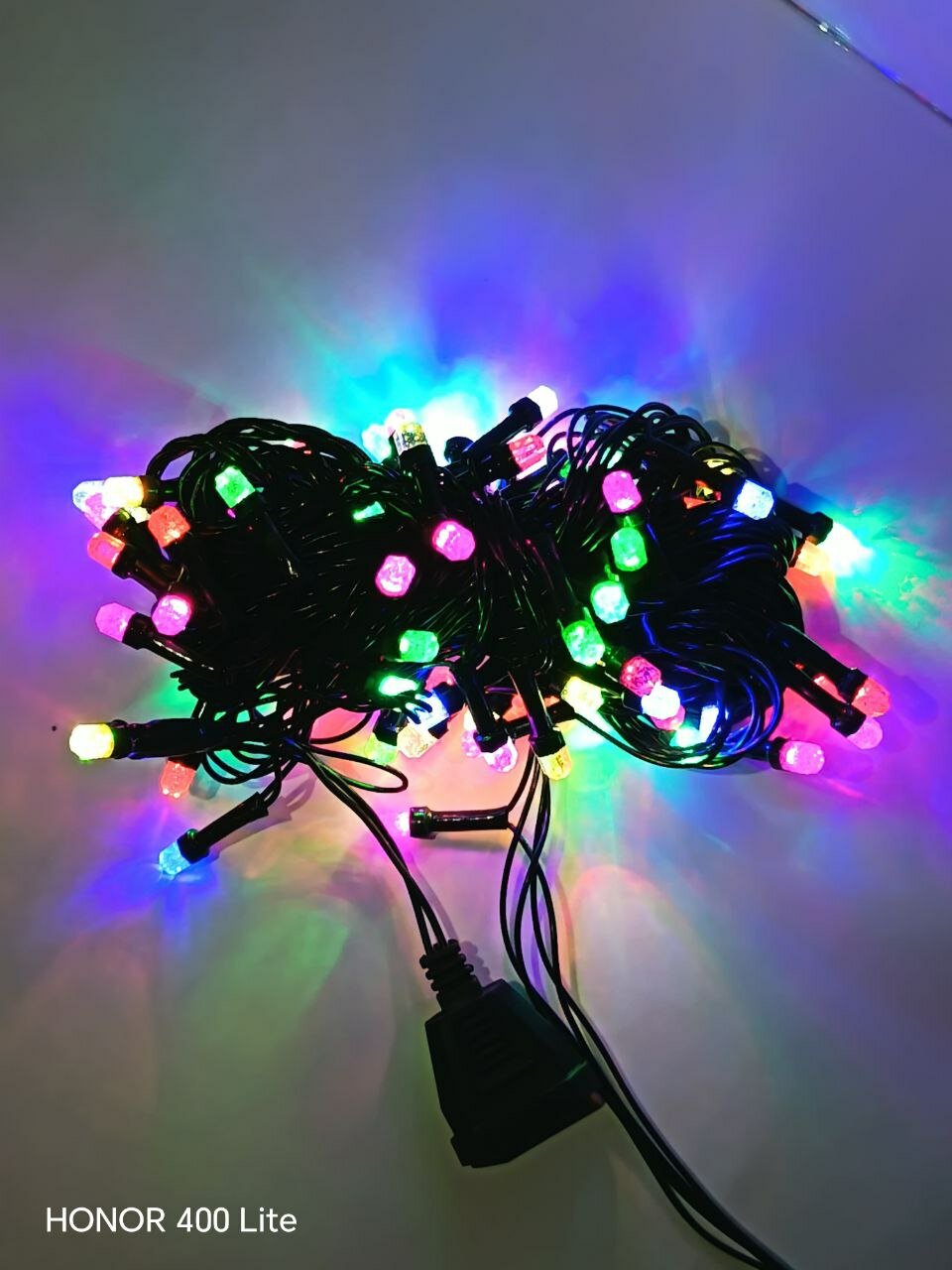 Гирлянда роса - мишура светодиодная, хвойная лапа метров, цвет разноцветный