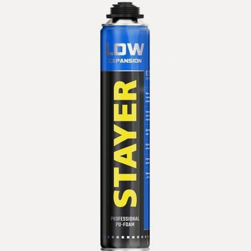 Изображение товара Монтажная пена с низким вторичным расширением Stayer Low expansion 800мл пистолетная всесезонная выход до 50л 41136
