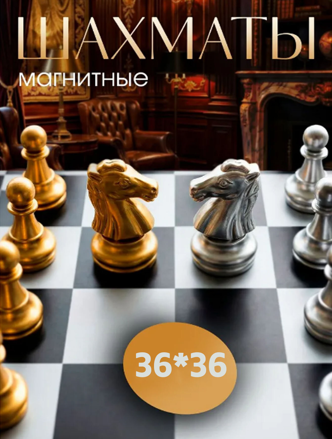 Шахматы 36×36, магнитные, в кейсе, складные, с гравировкой, дорожные