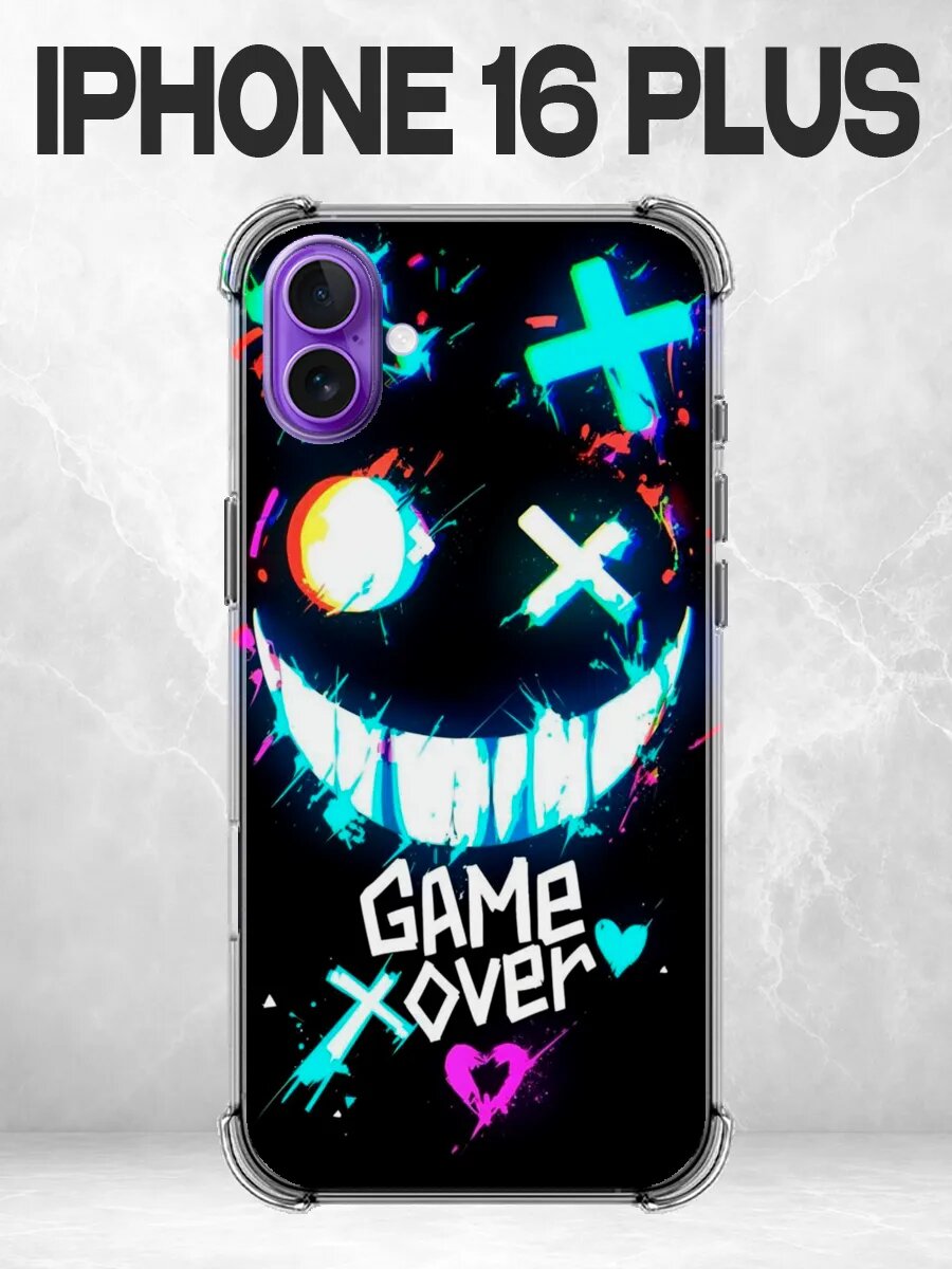Чехол на iPhone 16 Plus game over глитч