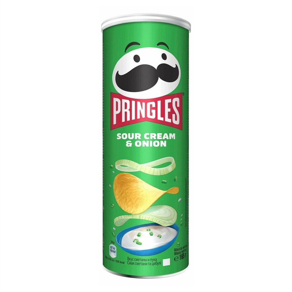 Pringles sour cream & onion чипсы со вкусом сметаны и лука 110гр