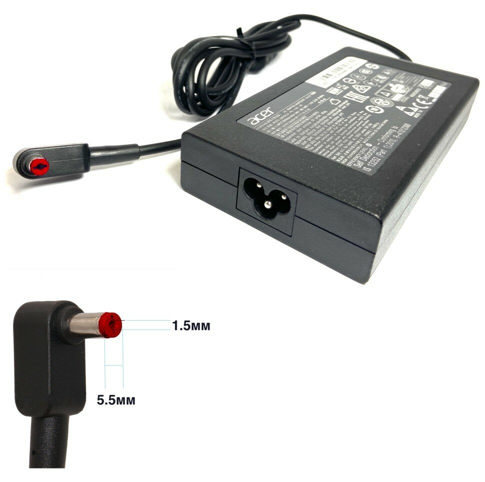 Зарядное устройство для ноутбука Acer, Predator Helios 300 PH317-51-523L, 19V - 11.8A, (Штекер: 5.5-1.5мм) 230 Вт Slim