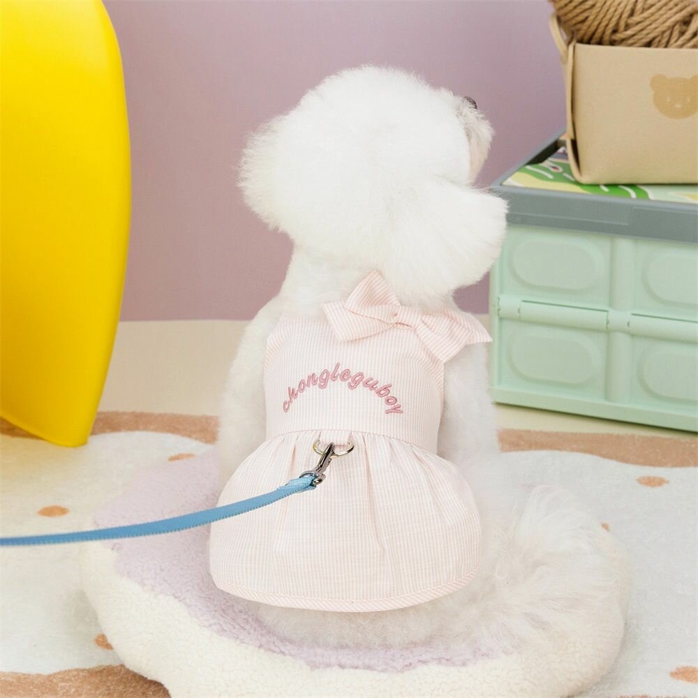 Летнее праздничное платье для маленьких собак