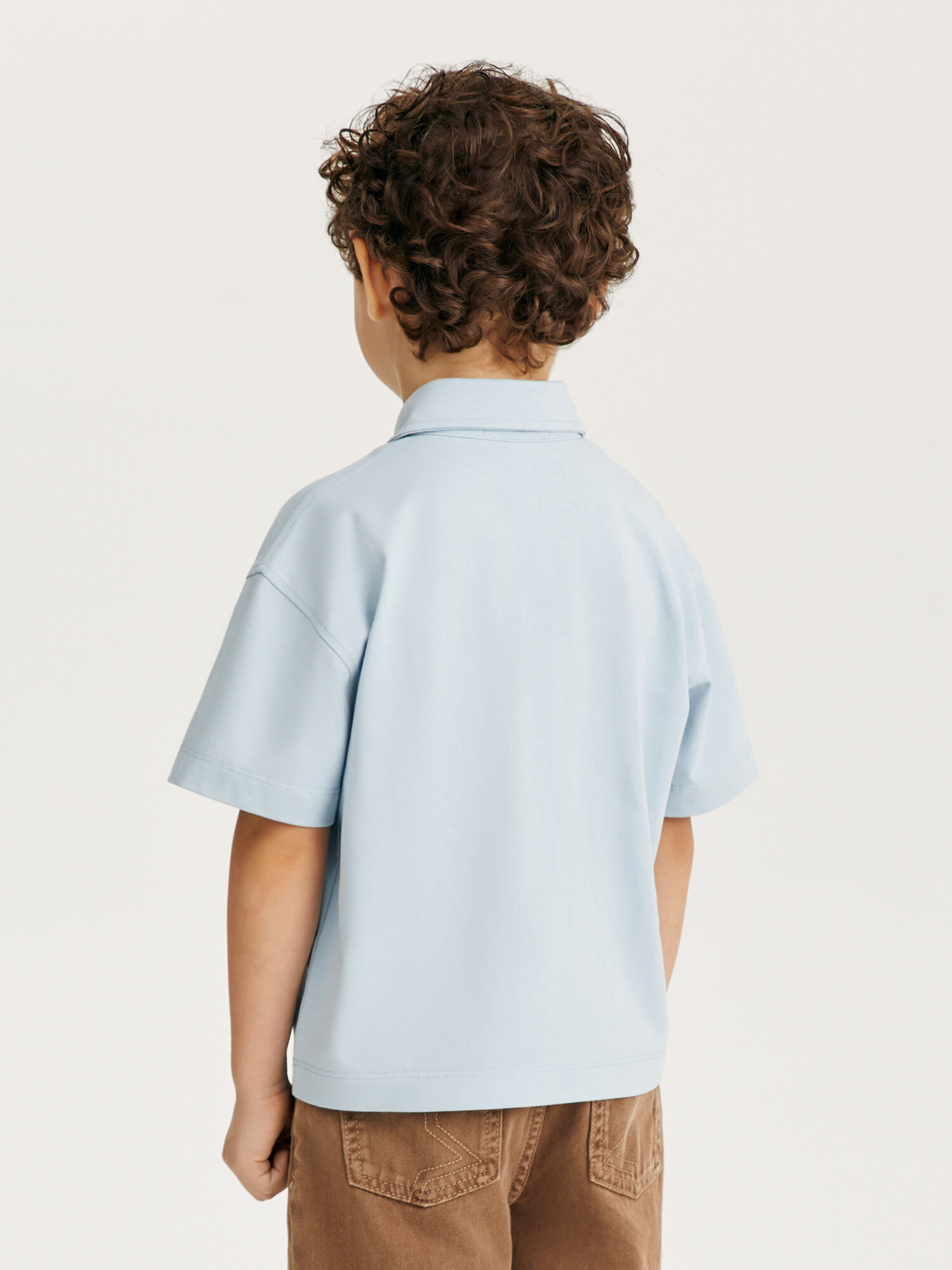 Поло Junion, размер 98, голубой — фото 1