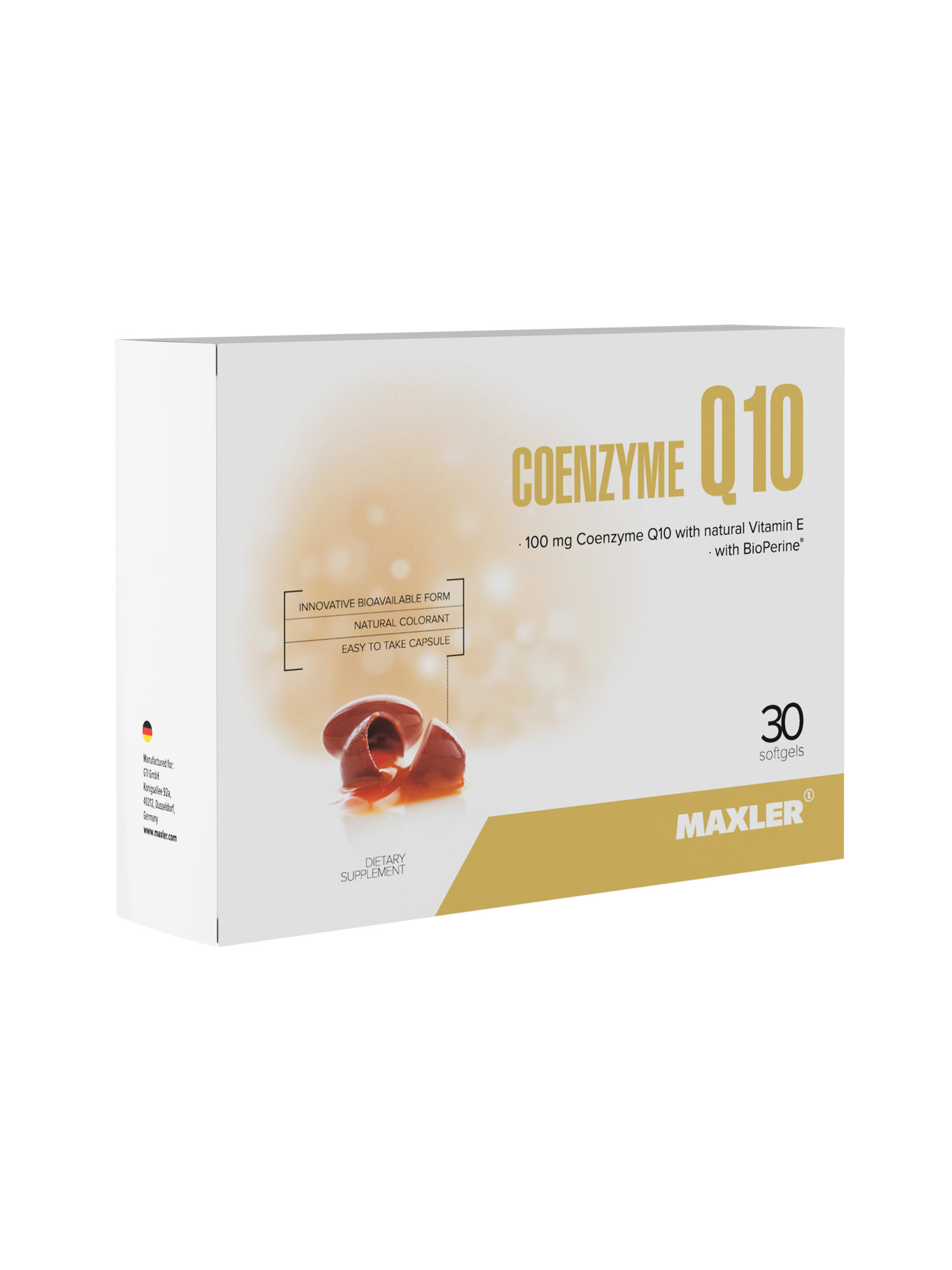 Коэнзим Q10 + Витамин Е Maxler Coenzyme Q10 (with BioPerine) 30 шт.