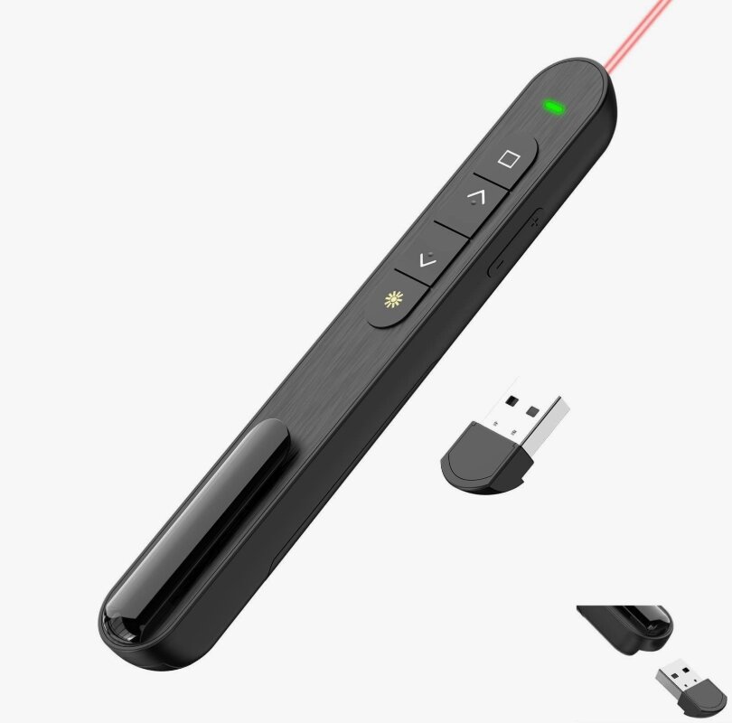 Презентер лазерная указка PPT на аккумуляторе радиоканал 2,4Ghz USB