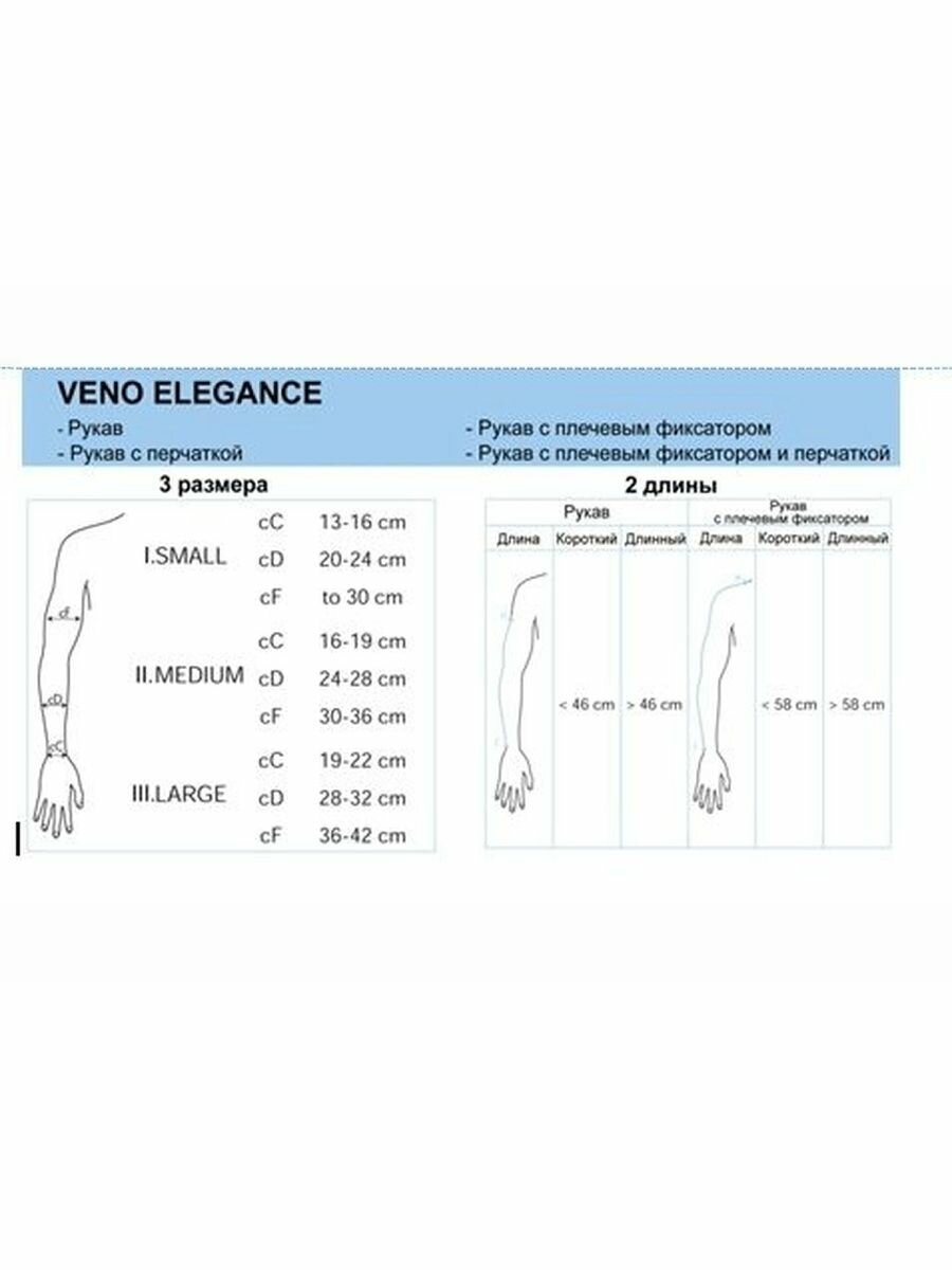 Компрессионные Изделия Для Рук Veno Elegance компрессионный бандаж-рукав на силиконовой резинке с перчаткой