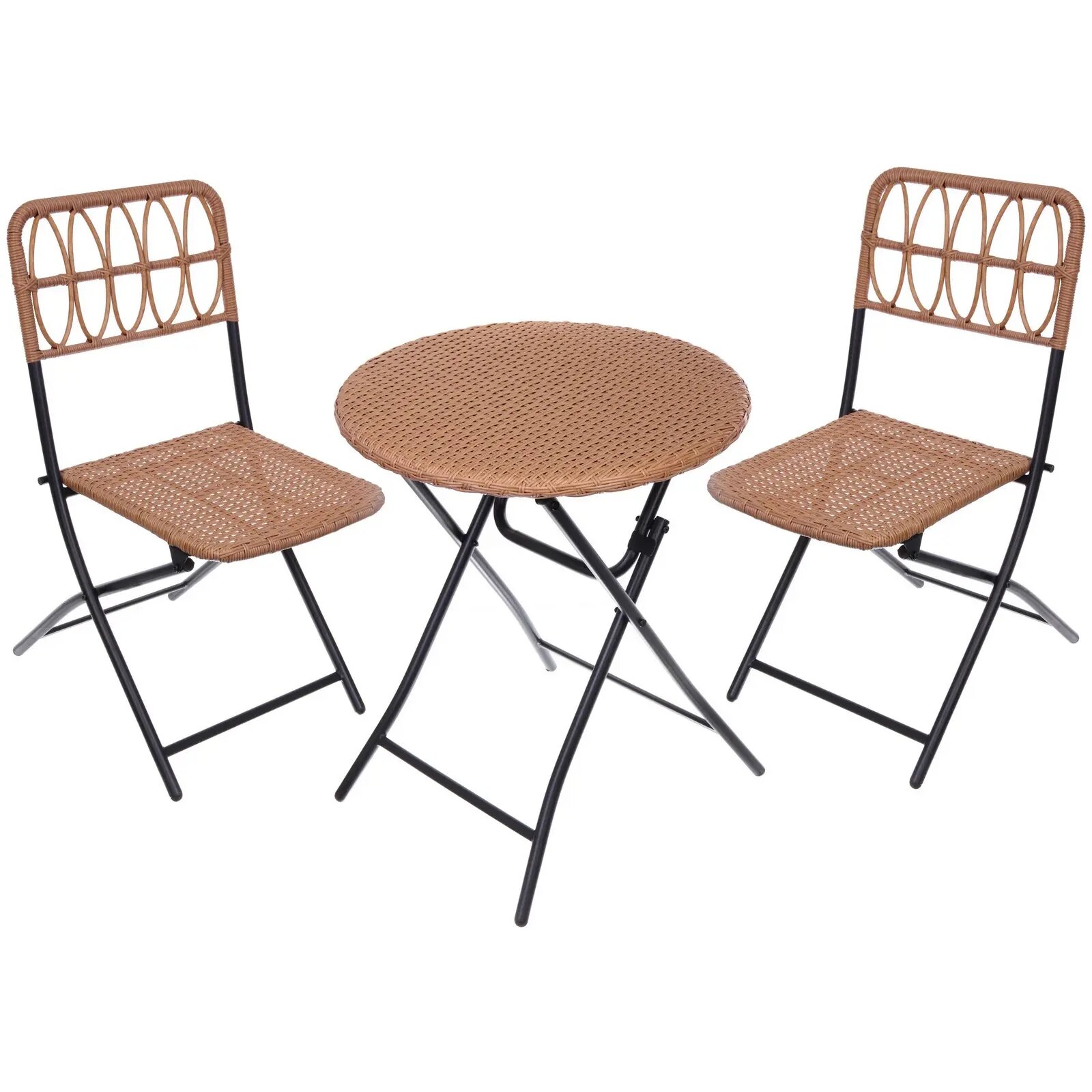 Набор садовой мебели складной «Дачная симфония»: стол 60х70 см, 2 стула, металл/пластик, бежевый