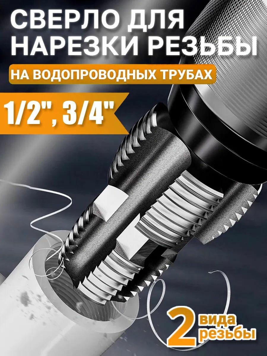 Изображение Набор из 9 плашек для нарезки резьбы на ПВХ трубах: легкая и точная нарезка резьбы для ваших сантехнических нужд