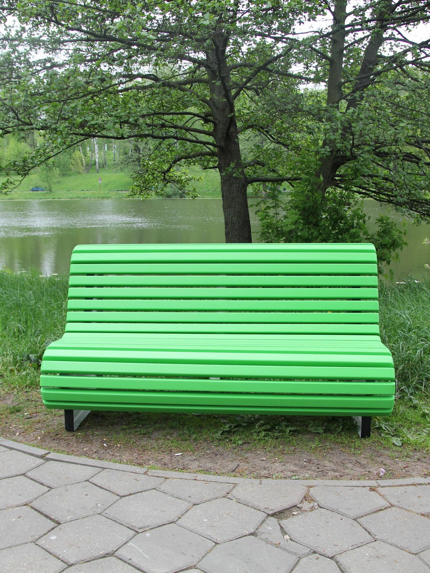 Скамейка из композита  стеклопластик  зелёная