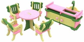 Комплект Детская деревянная кукольная мебель Кукольный домик Миниатюрные детские игрушки Подарки #12