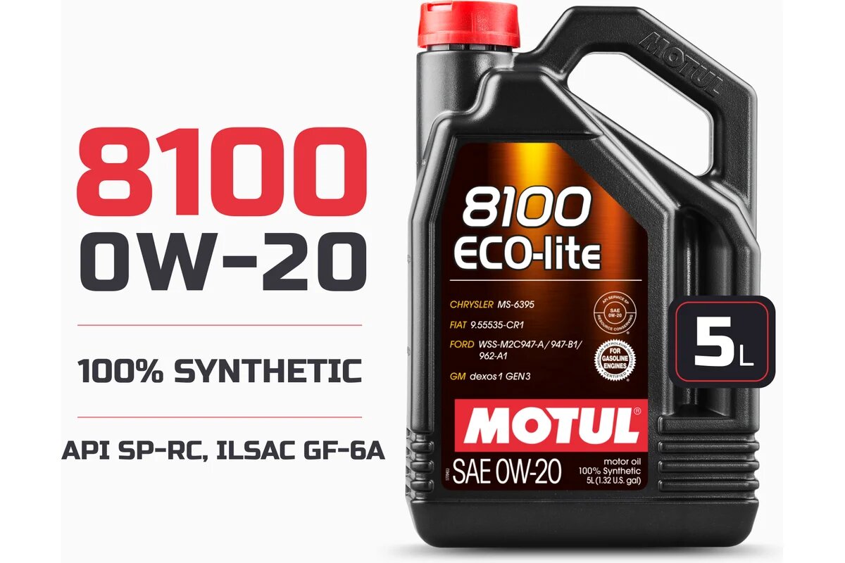 Синтетическое моторное масло Motul 8100 ECO-lite 0w-20 (5L) 113493