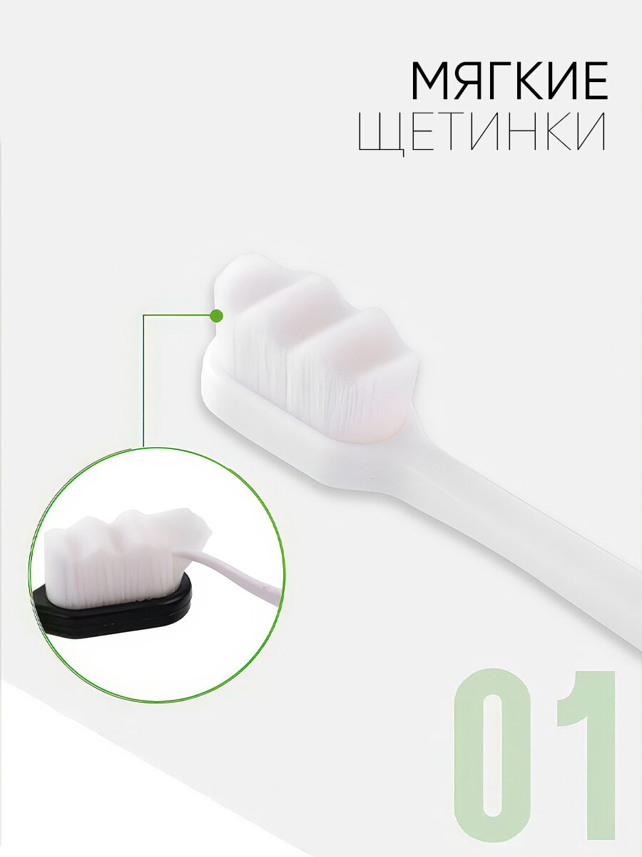 IBRICO/Зубная щетка с ультра-тонкими ворсинками/ Мягкая/ Деликатное и тщательное очищение зубов и десен — фото 1