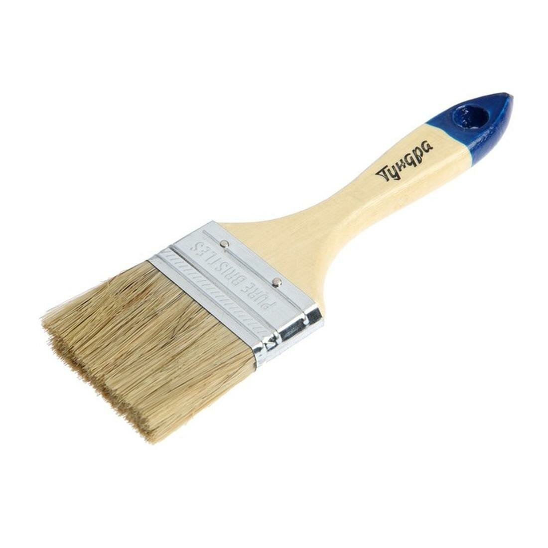 Кисть плоская тундра натуральная щетина деревянная рукоятка 2.5